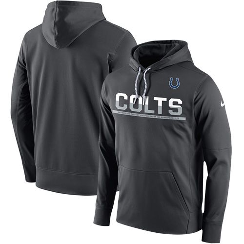 Men's Indianapolis Colts Nike Sideline Circuit Anthracite Pullover Hoodie